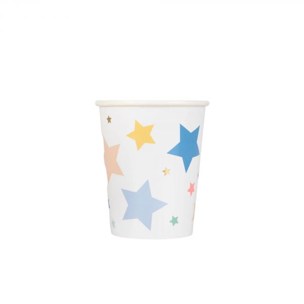 Lot de 8 gobelets Happy Birthday Étoiles