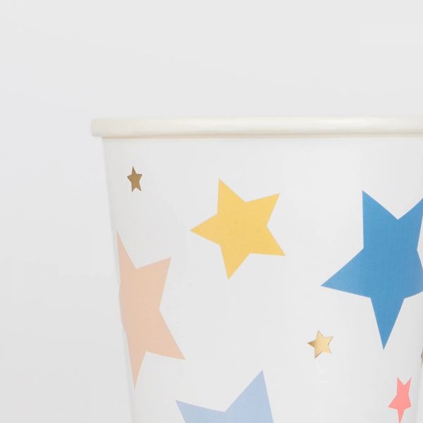 Lot de 8 gobelets Happy Birthday Étoiles