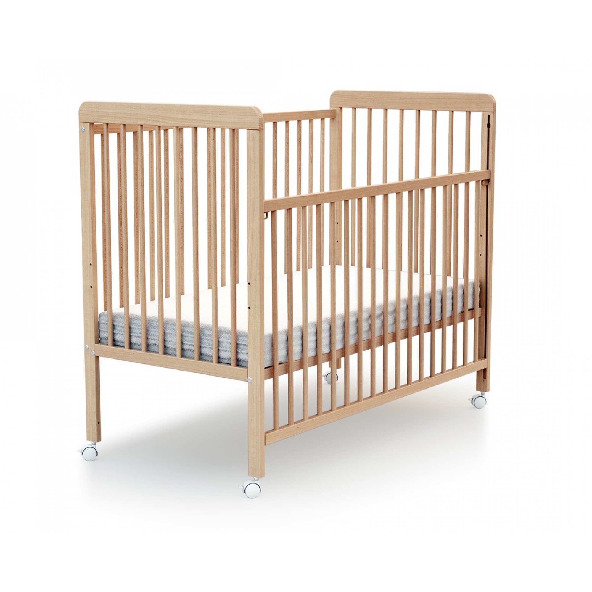 Lit bébé avec barrière coulissante + matelas - Sans marque | Beebs