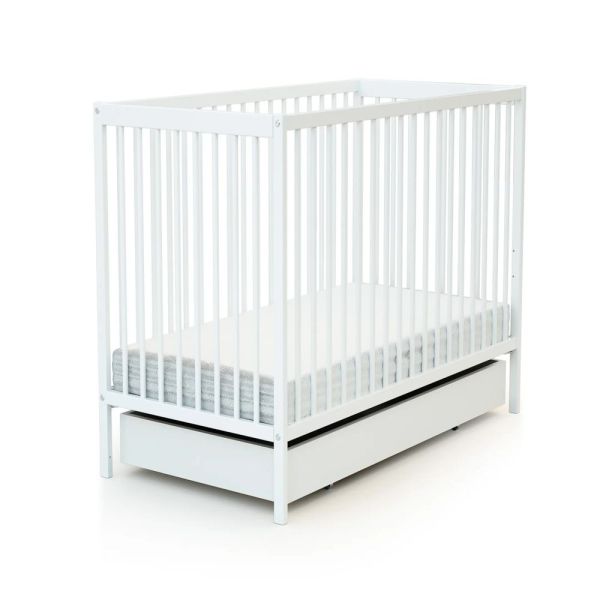 AT4 -  Tiroir de lit bébé en bois Essentiel Blanc 60 x 120