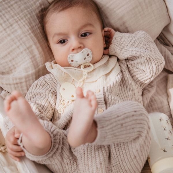 Attache sucette bébé chaîne Birdies Beige