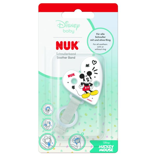 Attache-sucette universel ruban Mickey