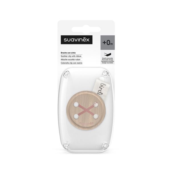 Attache sucette bébé ruban Birdies Rose