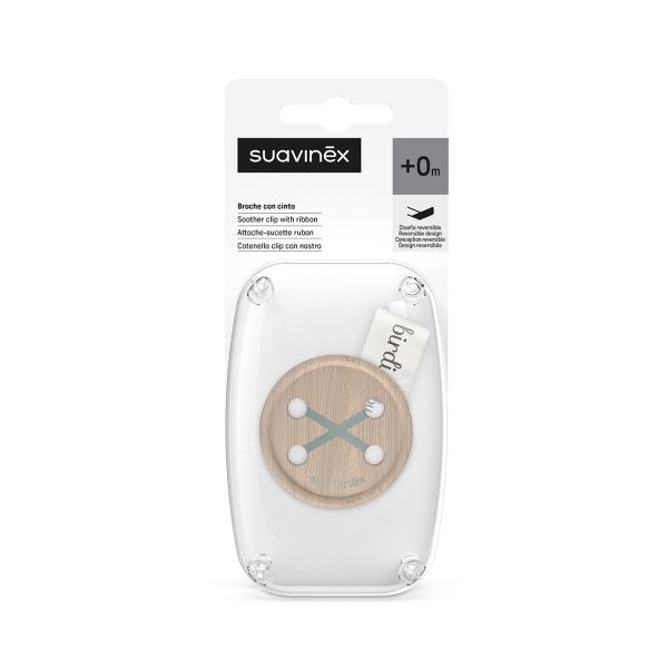 Attache sucette bébé ruban Birdies Vert