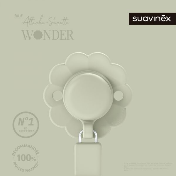 Attache sucette siliconne Wonder almost aqua