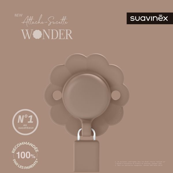 Attache sucette siliconne Wonder raw umber