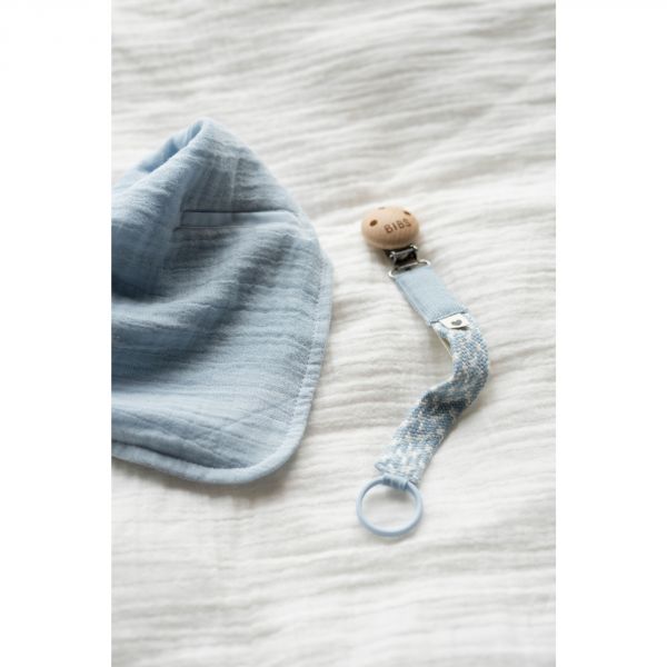 Attache sucette Baby Blue et Ivory