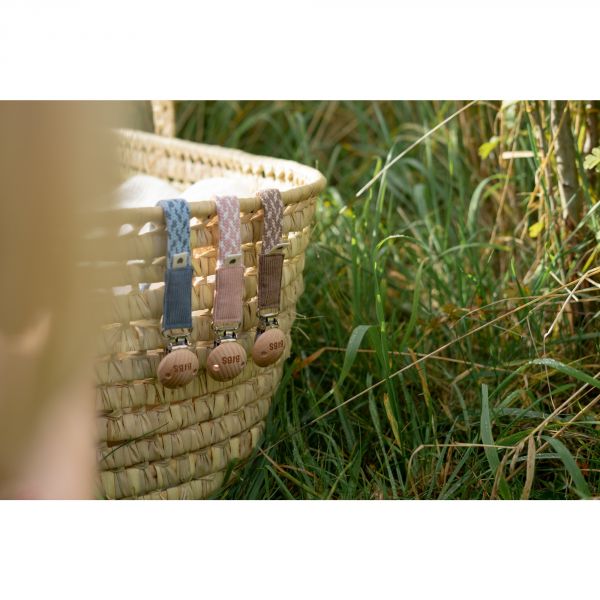 Attache sucette Baby Blue et Ivory