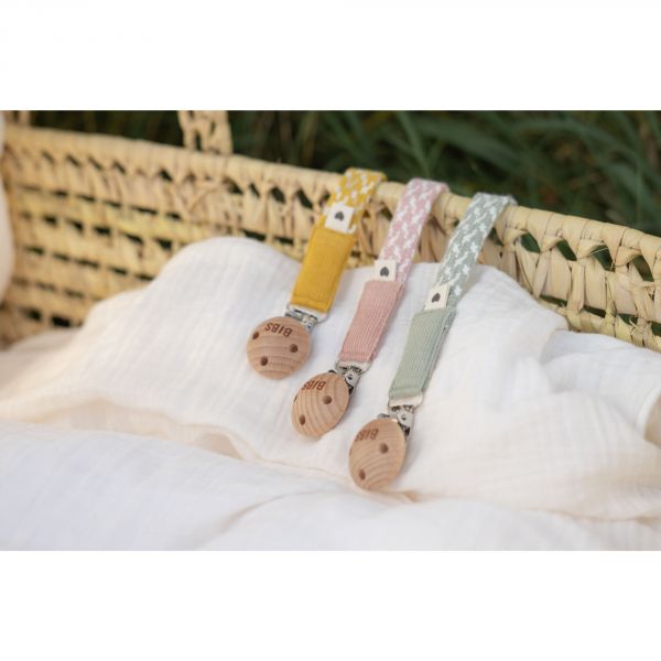 Attache sucette Pale Butter et Ivory