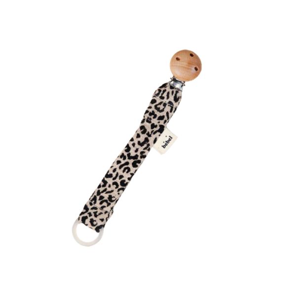Attache tétine Collection Léopard Beige