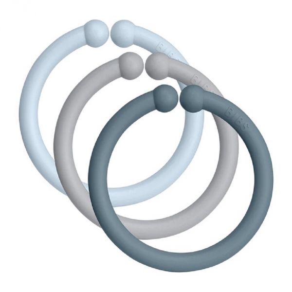 Attaches tétine anneaux Loops Cloud / Baby Blue / Petrol - Pack de 12