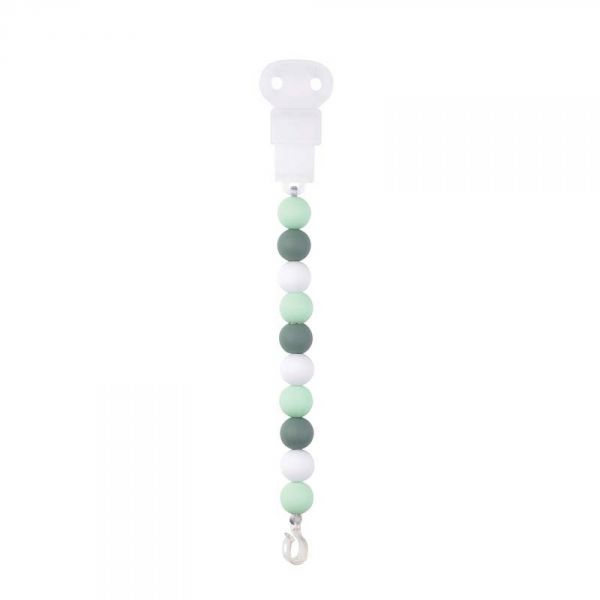 Attache Sucette Silicone Vert et Blanc