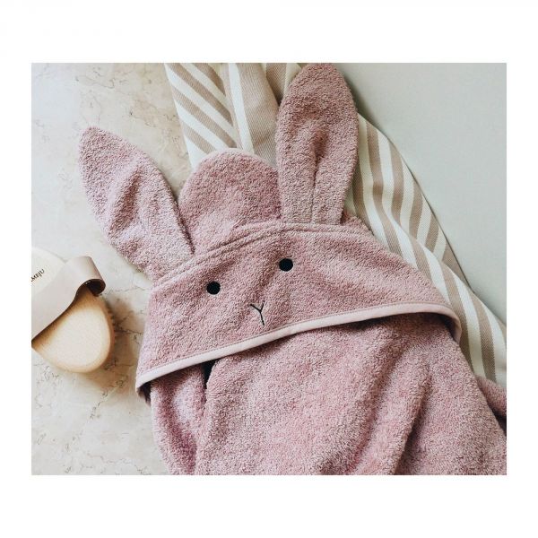 Cape de bain 100x100 cm Augusta Rabbit rose