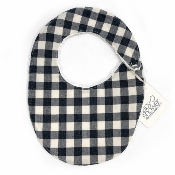 Bavoir bébé Vichy Damier Noir