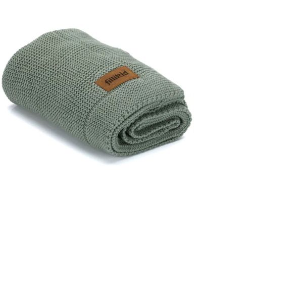 Couverture bébé tricotée vert