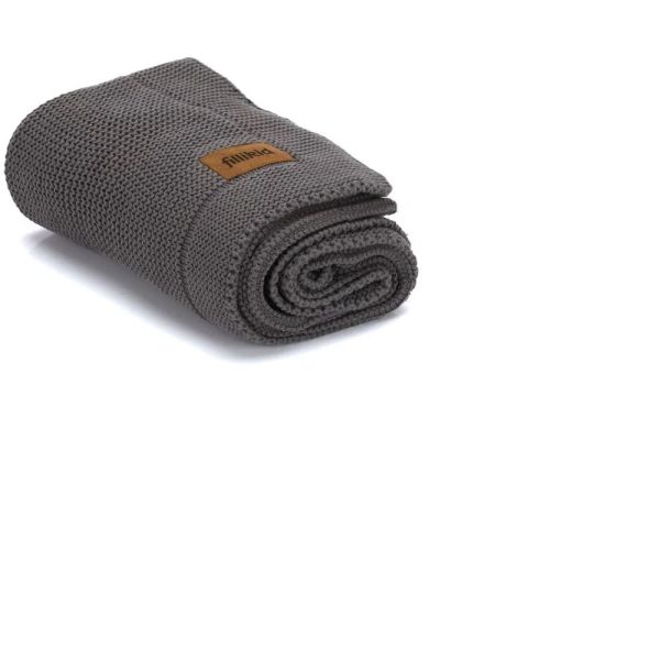 Couverture bébé tricotée gris