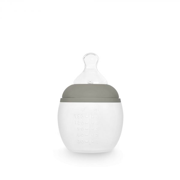 Biberon en silicone médicale et anti colique 150 ml Kaki