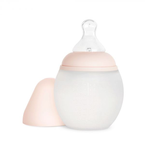 Biberon en silicone médicale et anti colique 240 ml Nude