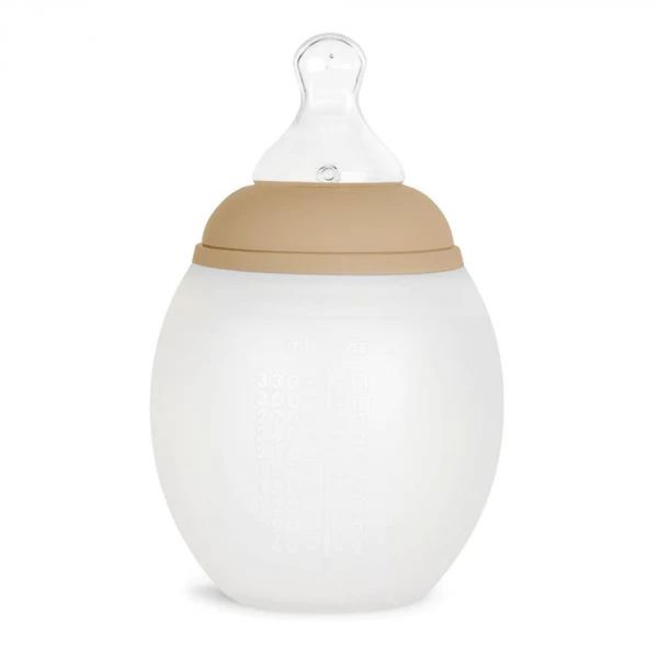 Biberon En Verre BIBS 240ml - Anti-colique, Tétine Ronde En Latex Naturel - Favorise L'Allaitement, Stérilisable - Set Complet Ivoire