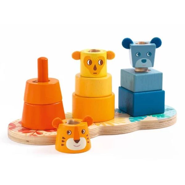 Jeu d'éveil en bois à empiler et à visser Multi Stack