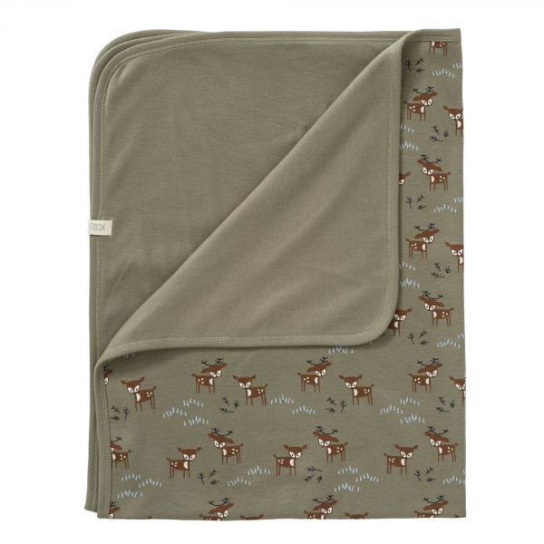 Couverture bébé Deer Olive - 80 x 100 cm