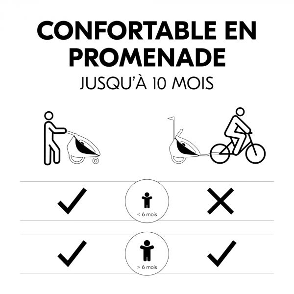 Siège bébé pour remorque de vélo Baby Lounger 2 Grey