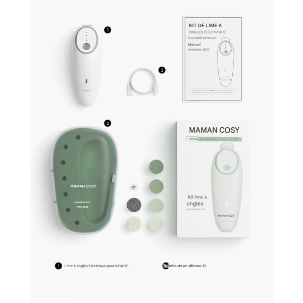 Lime à ongles électrique bébé silencieuse rechargeable