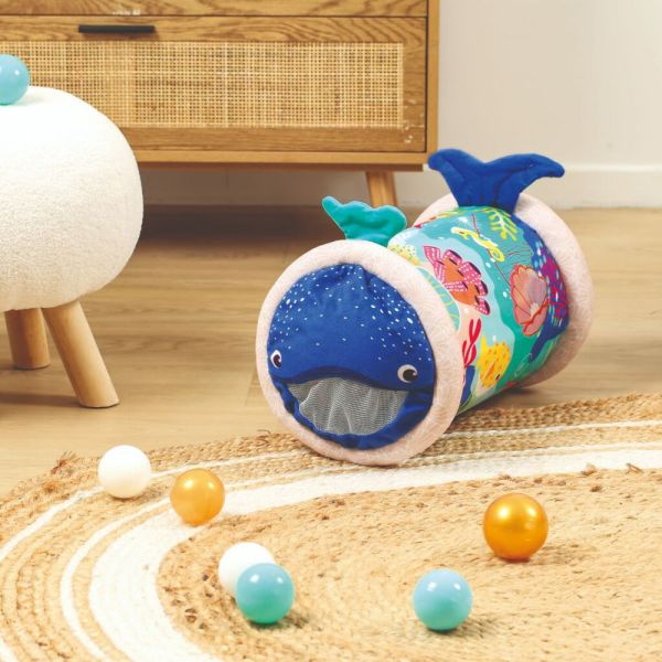 Rouleau d'activités Baby Roller en tissu Baleine