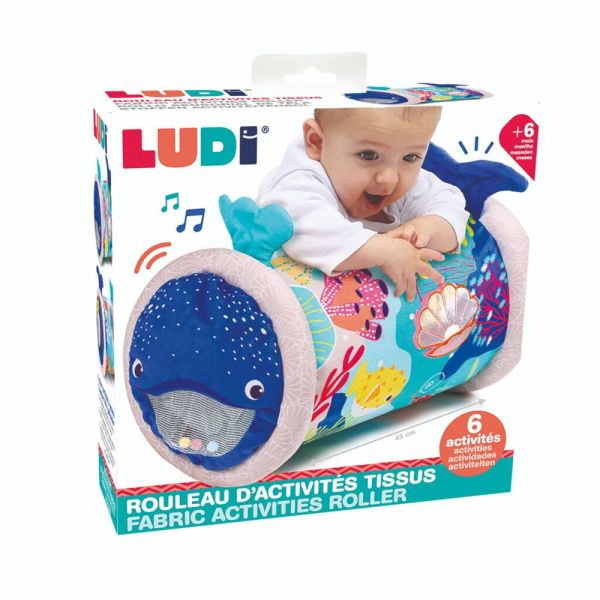 Rouleau d'activités Baby Roller en tissu Baleine