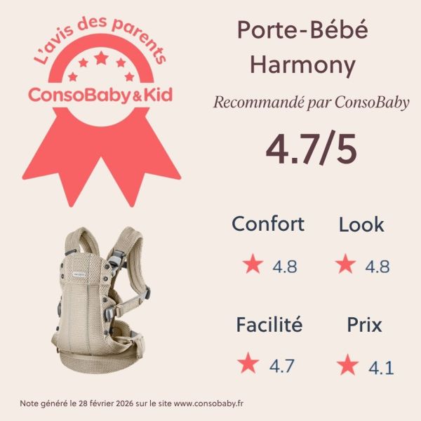 Porte bébé Harmony Mesh 3D gris beige