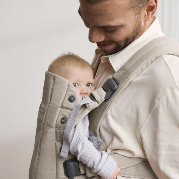 Porte bébé Harmony melange tissé beige clair