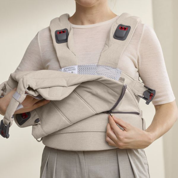 Porte bébé Harmony melange tissé beige clair