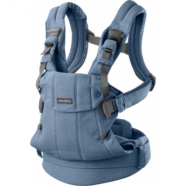 Porte bébé Harmony melange tissé chiné bleu