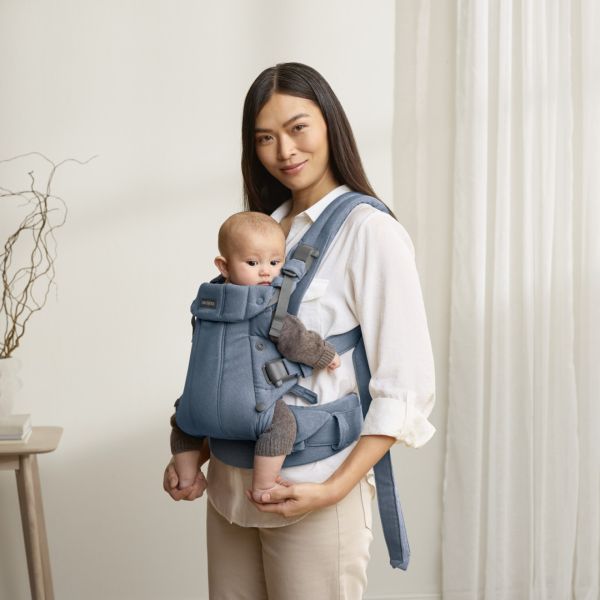 Porte bébé Harmony melange tissé chiné bleu