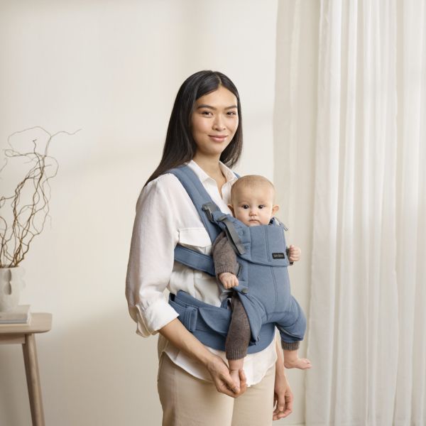 Porte bébé Harmony melange tissé chiné bleu