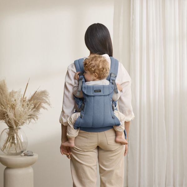 Porte bébé Harmony melange tissé chiné bleu