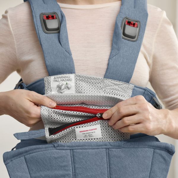 Porte bébé Harmony melange tissé chiné bleu