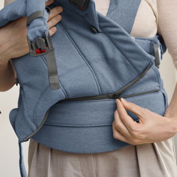Porte bébé Harmony melange tissé chiné bleu