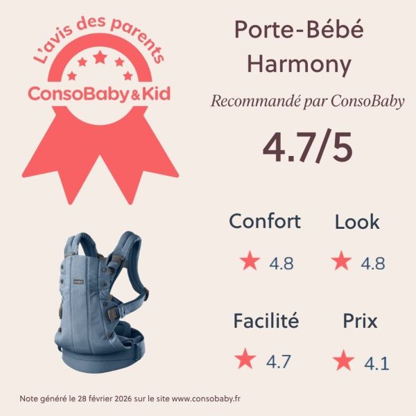 Porte bébé Harmony melange tissé chiné bleu