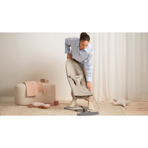 Transat bébé balance Soft tissé jersey gris sable