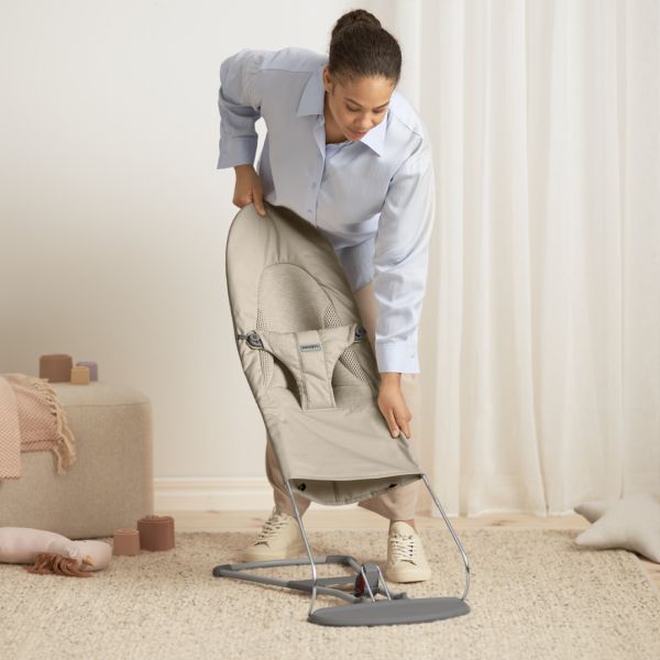 Transat bébé balance Soft tissé jersey gris sable