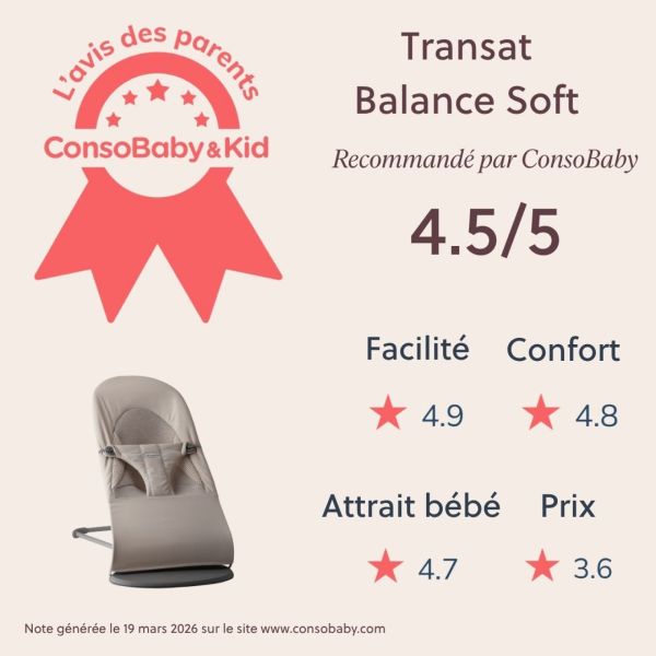 Transat bébé balance Soft tissé jersey gris sable