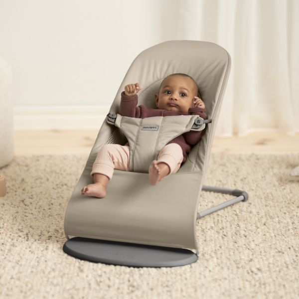 Transat bébé balance Soft tissé jersey gris sable