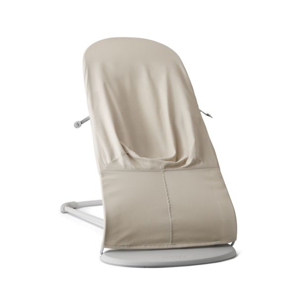 Transat bébé balance Soft tissé jersey Beige clair avec arche de jeu Yeux Espiègles