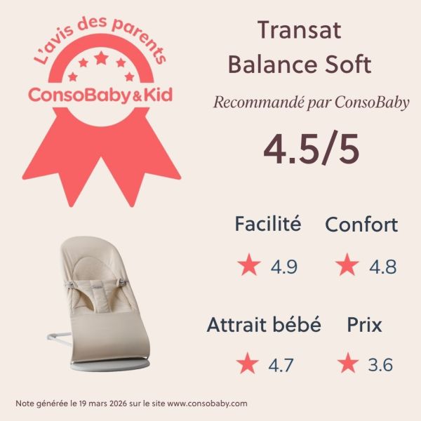 Transat bébé balance Soft tissé jersey Tri Fabric beige clair