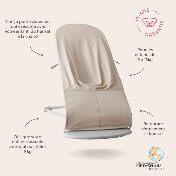 Transat bébé balance Soft tissé jersey Tri Fabric beige clair