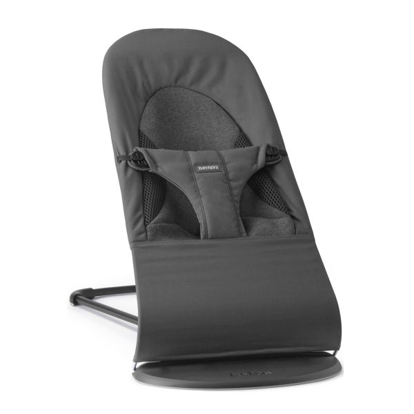 Transat bébé balance Soft tissé jersey gris foncé avec arche de jeu Yeux Espiègles