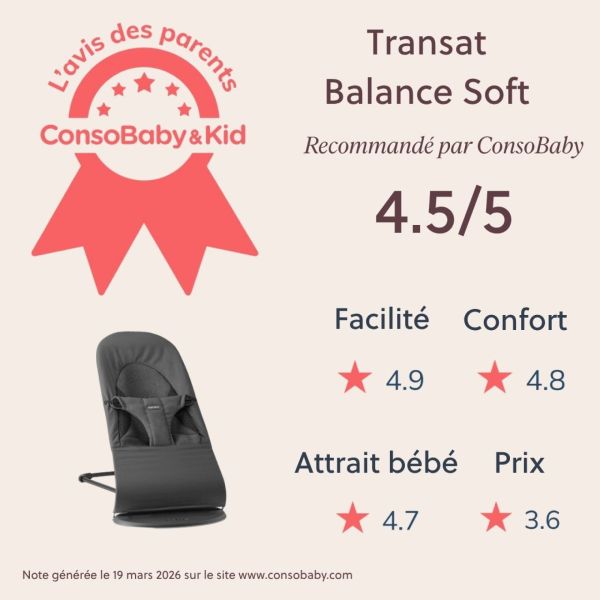 Transat bébé balance Soft tissé jersey Tri Fabric gris foncé