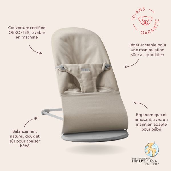 Transat bébé Bliss mélange tissé chiné beige clair