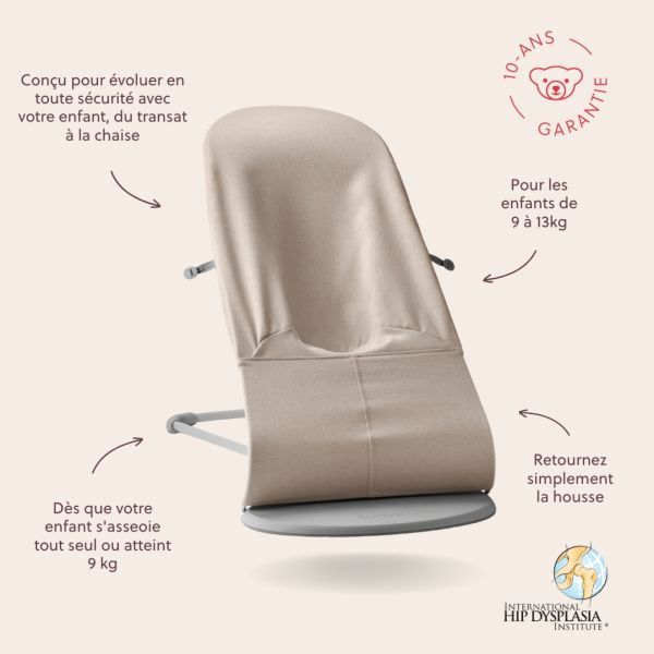 Transat bébé Bliss mélange tissé chiné beige clair